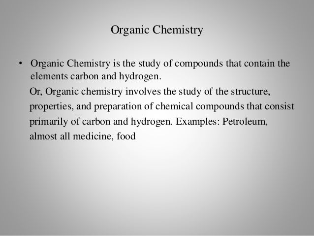 branch of chemistry that deals with substances in which carbon is present